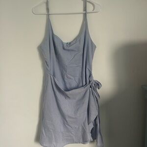Princess Polly Gray Sleeveless Mini Dress Tie Front